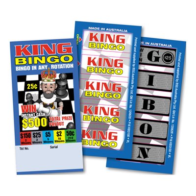KING BINGO 2 x $150 3150 25c UNMIXED